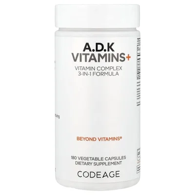 Codeage, витамины A, D, K+, 180 растительных капсул