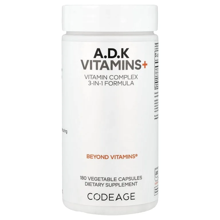 Codeage, витамины A, D, K+, 180 растительных капсул