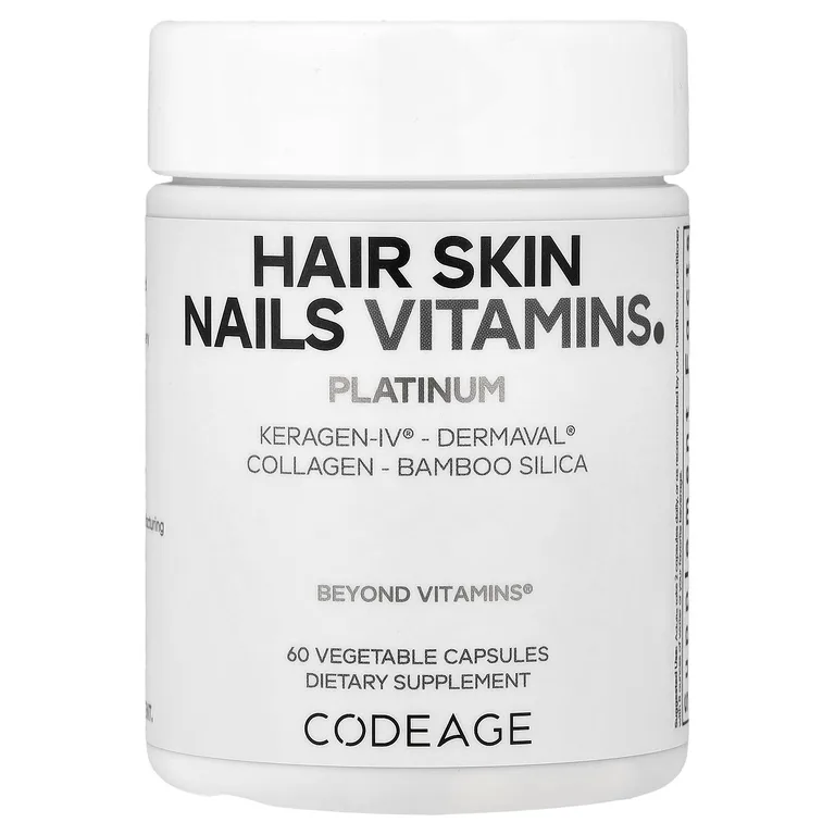 Codeage, витамины для волос, кожи и ногтей, Platinum, 60 растительных капсул
