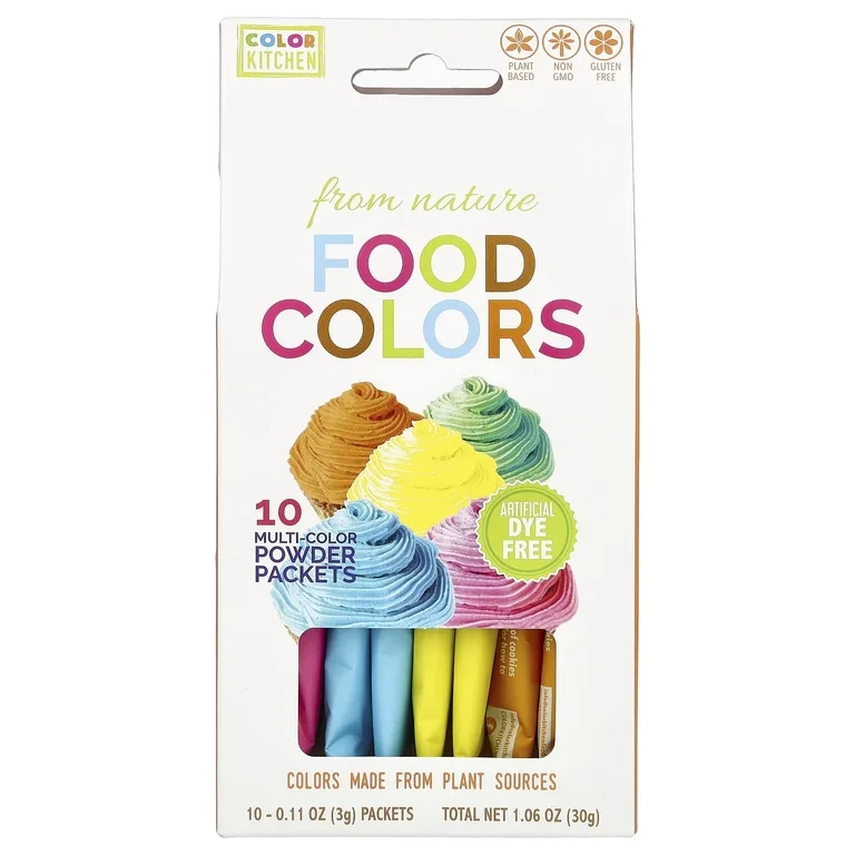 ColorKitchen, Пищевые красители от природы, многоцветные, 10 цветных пакетиков по 3 г (0,11 унции)