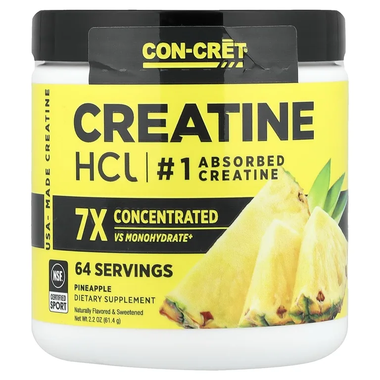 Con-Cret, гидрохлорид креатина, со вкусом ананаса, 61,4 г (2,2 унции)