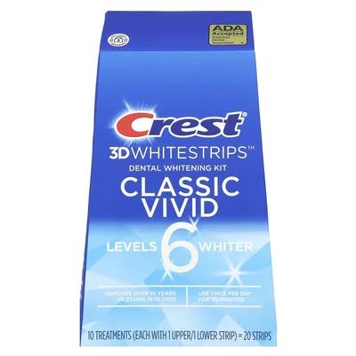 Crest, 3D Whitestrips™, набор для отбеливания зубов, классический, 20 полосок