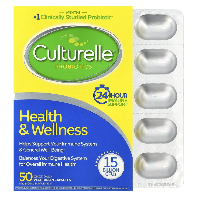 Culturelle, пробиотики, Health & Wellness, для здоровья и хорошего самочувствия, 50 вегетарианских капсул