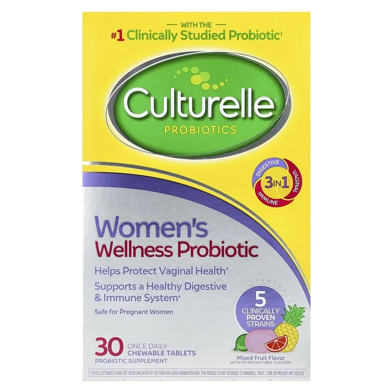 Culturelle, Пробиотики, пробиотики для женщин, фруктовое ассорти, 30 жевательных таблеток