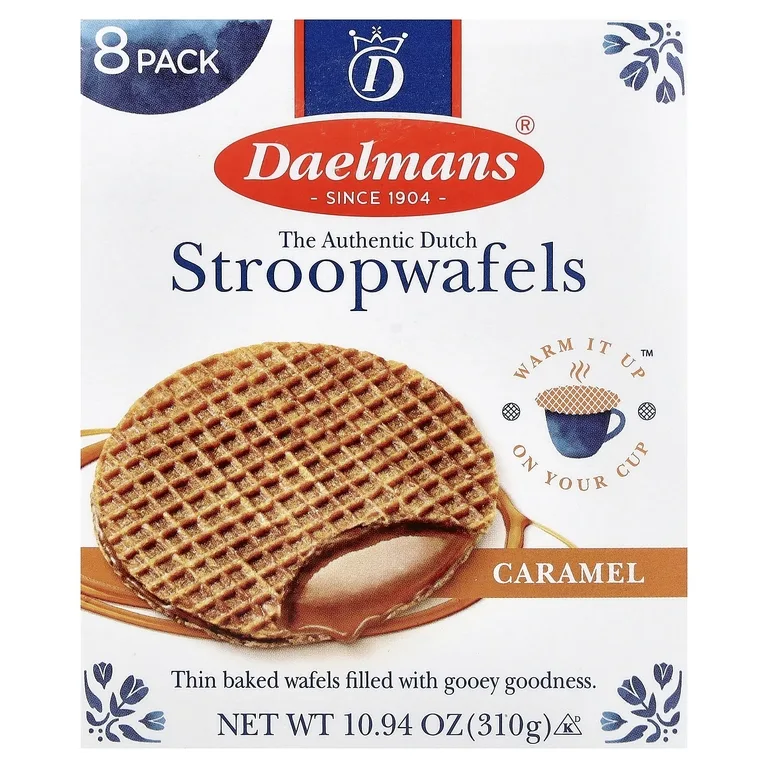 Daelmans, Stropwafels, карамель, 8 вафель, 310 г (10,94 унции)