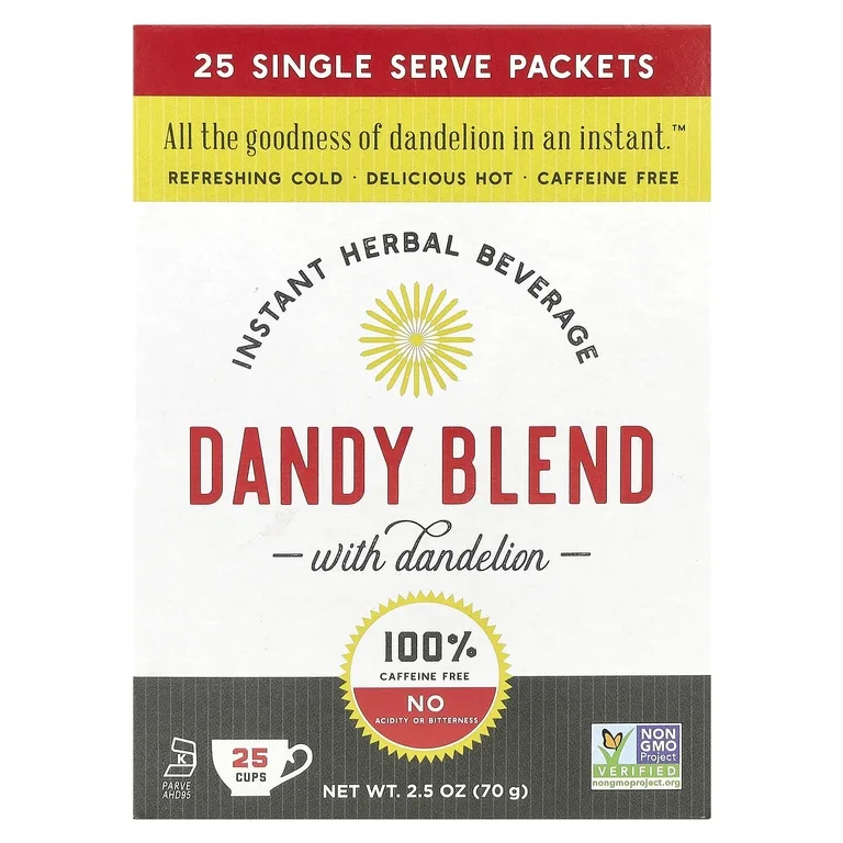 Dandy Blend, Быстрорастворимый травяной напиток с одуванчиком, без кофеина, 25 одноразовых пакетиков