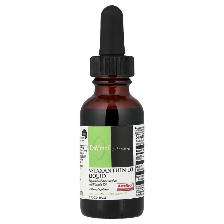 DaVinci Laboratories, Астаксантин и витамин Д3 жидкий, 1 жидкая унция (30 мл)