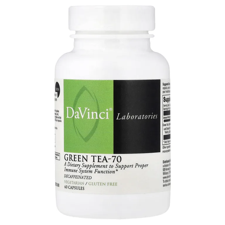 DaVinci Laboratories, зеленый чай, без кофеина, 60 капсул