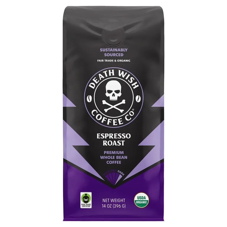 Death Wish Coffee, Dark, цельные бобы, обжарка эспрессо, 396 г (14 унций)