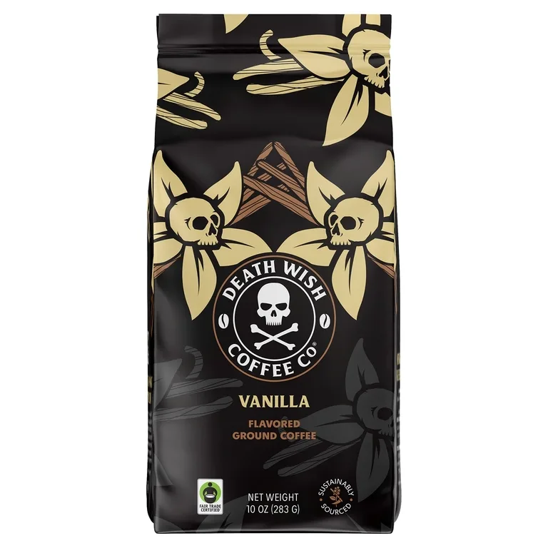 Death Wish Coffee, Молотый кофе со вкусом ванили, 283 г (10 унций)