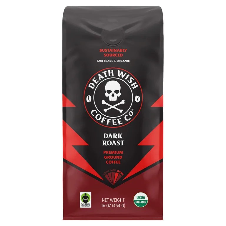 Death Wish Coffee, Молотый, темная обжарка, 454 г (16 унций)