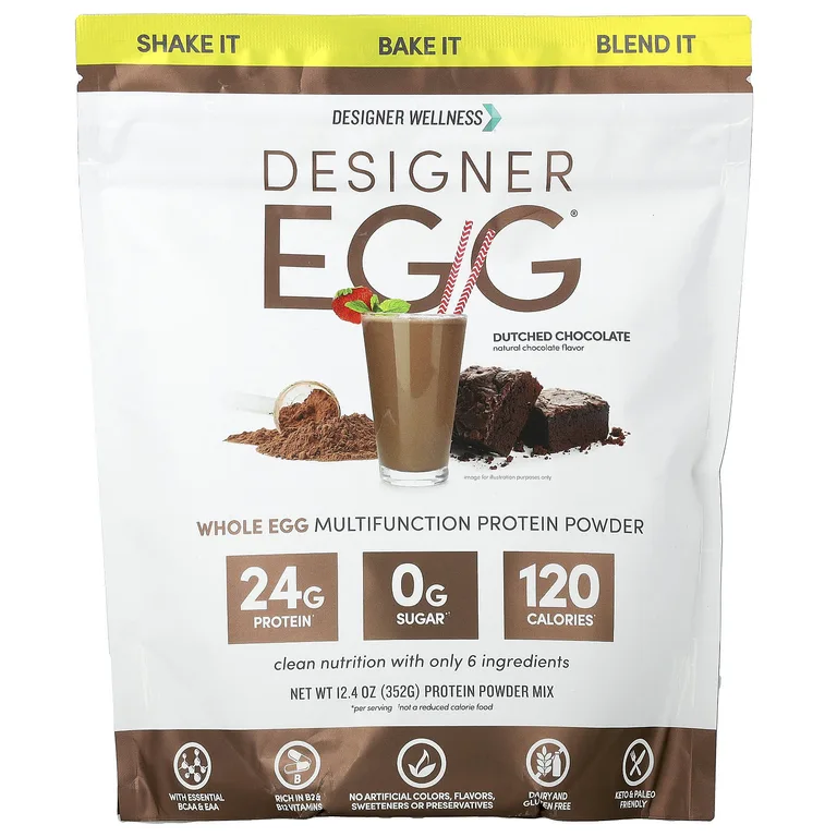 Designer Wellness, Designer Egg®, многофункциональный протеиновый порошок из цельного яйца, голландский шоколад, 352 г (12,4 унции)