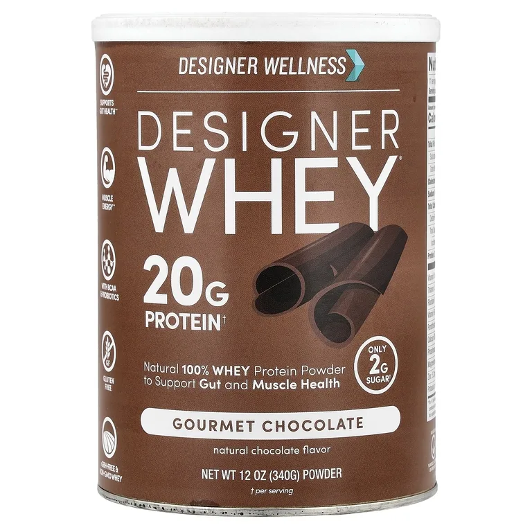 Designer Wellness, Designer Whey, натуральный 100% порошок из сывороточного протеина, вкус шоколада, 340 г (12 унций)
