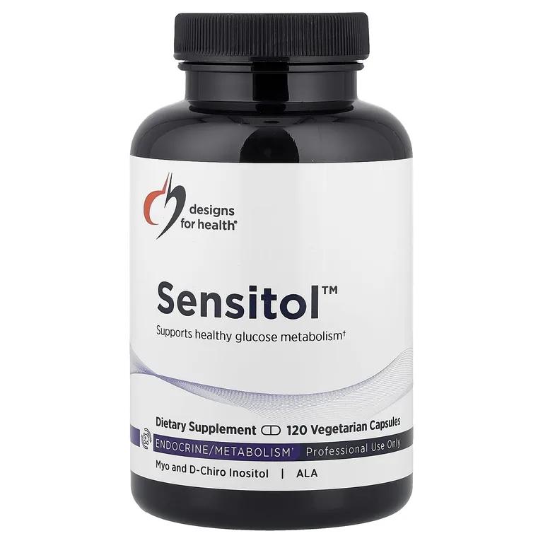 Designs For Health, Sensitol™, мио-инозитол, D-хироинозитол и АЛК, 120 вегетарианских капсул
