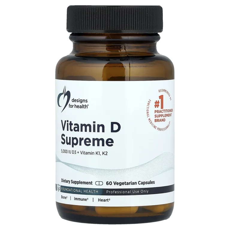 Designs For Health, витамины D3, K1 и K2, 60 вегетарианских капсул