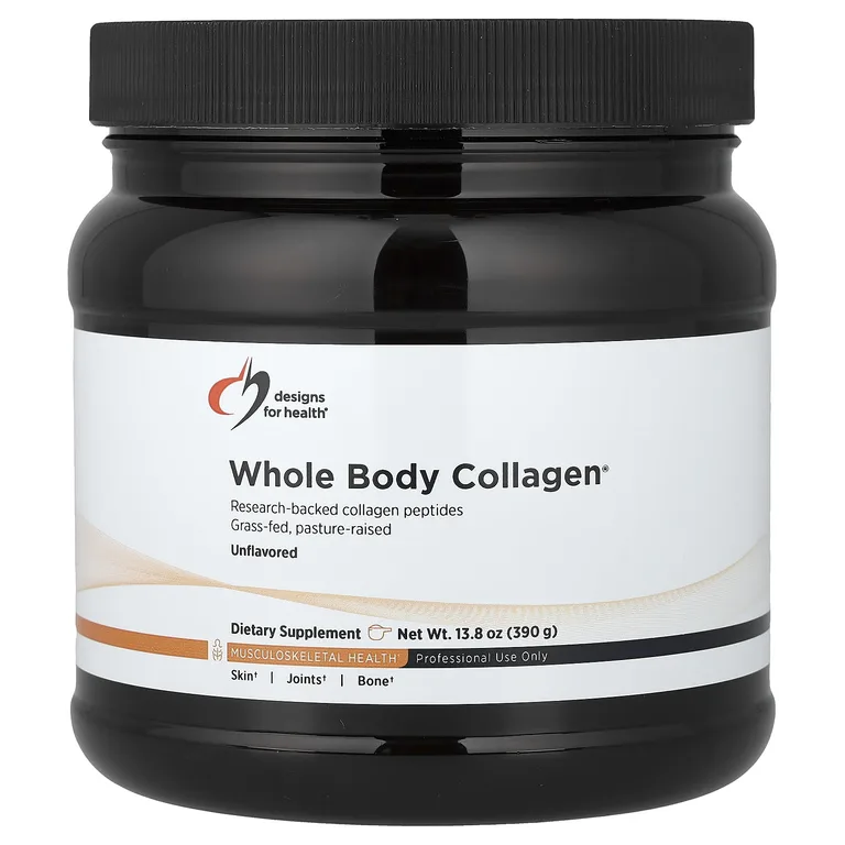 Designs For Health, Whole Body Collagen®, коллаген, без вкусовых добавок, 390 г (13,8 унции)