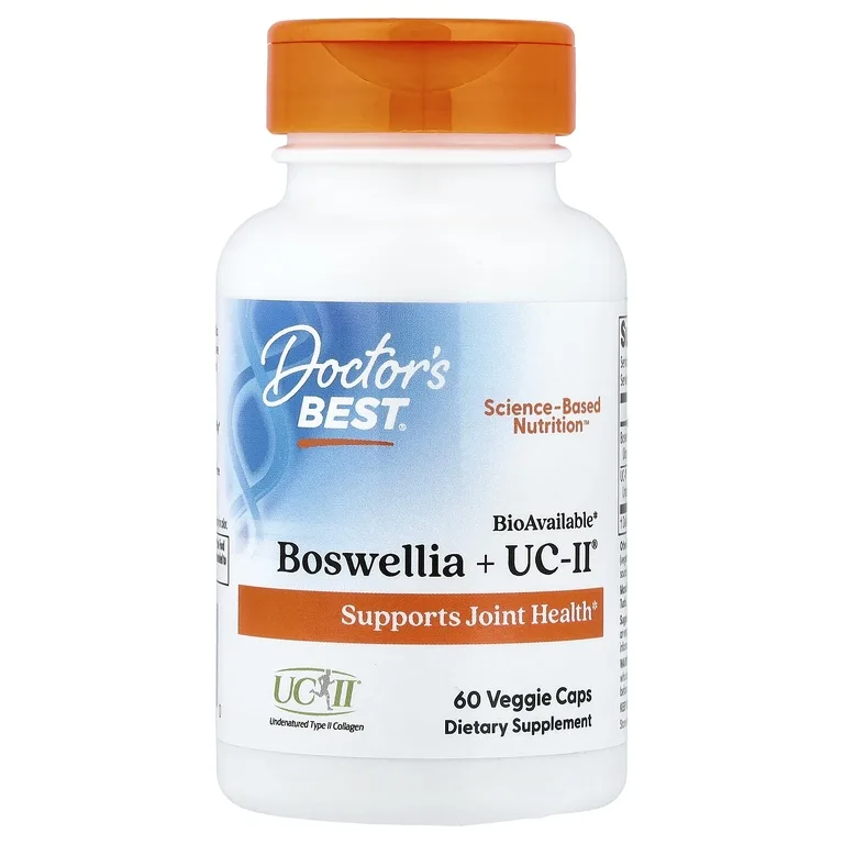 Doctor's Best, босвеллия и UC-II®, 60 растительных капсул