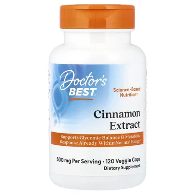 Doctor's Best, экстракт корицы, 120 растительных капсул (250 мг в 1 капсуле)