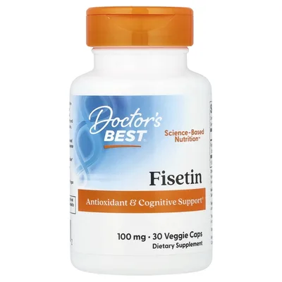 Doctor's Best, физетин, 100 мг, 30 вегетарианских капсул