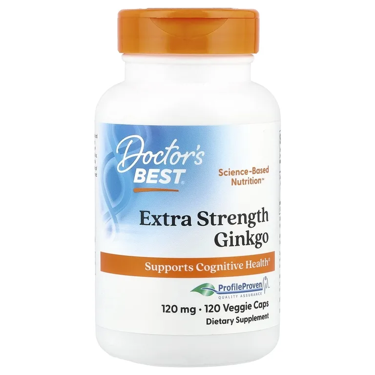 Doctor's Best, гинкго, 120 мг, 120 вегетарианских капсул