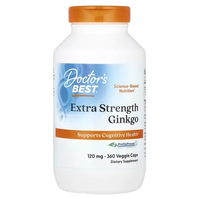 Doctor's Best, гинкго, 120 мг, 360 вегетарианских капсул