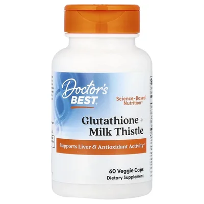 Doctor's Best, Глутатион и расторопша, 60 растительных капсул