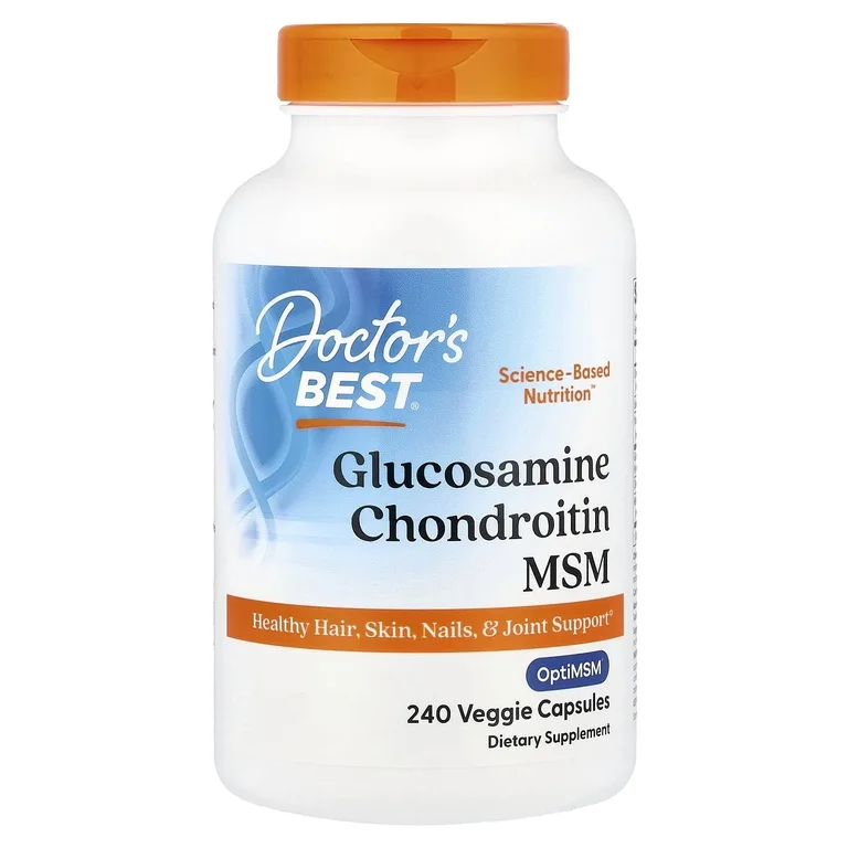 Doctor's Best, глюкозамин, хондроитин и метилсульфонилметан с OptiMSM®, 240 растительных капсул