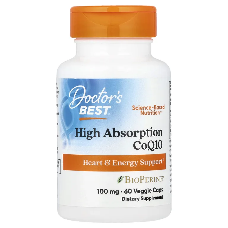 Doctor's Best, коэнзим Q10 с высокой степенью всасывания с BioPerine®, 100 мг, 60 вегетарианских капсул
