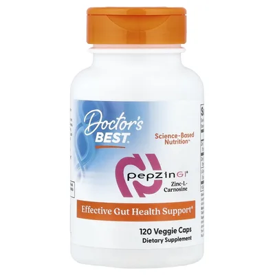 Doctor's Best, комплекс с цинк-L-карнозином PepZin GI®, 120 растительных капсул