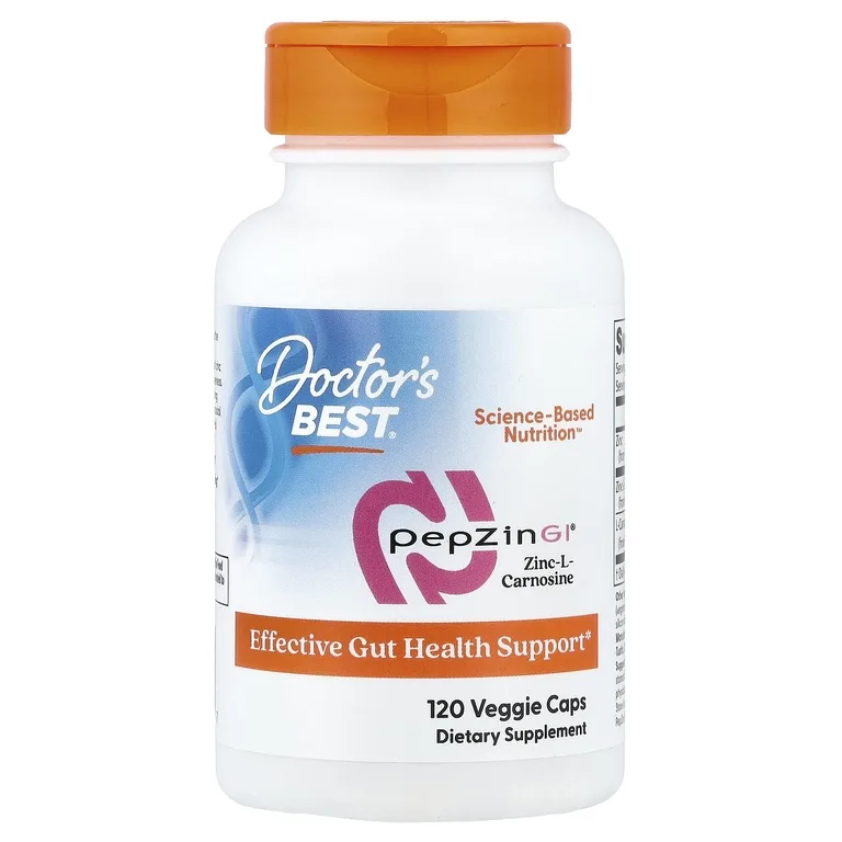 Doctor's Best, комплекс с цинк-L-карнозином PepZin GI®, 120 растительных капсул