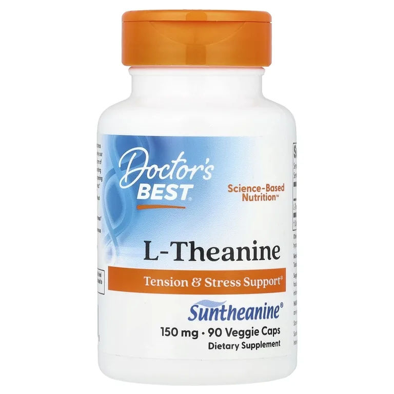 Doctor's Best, L-теанин, 150 мг, 90 вегетарианских капсул