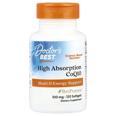 Doctor's Best, легкоусвояемый коэнзим Q10, 100 мг, 120 капсул