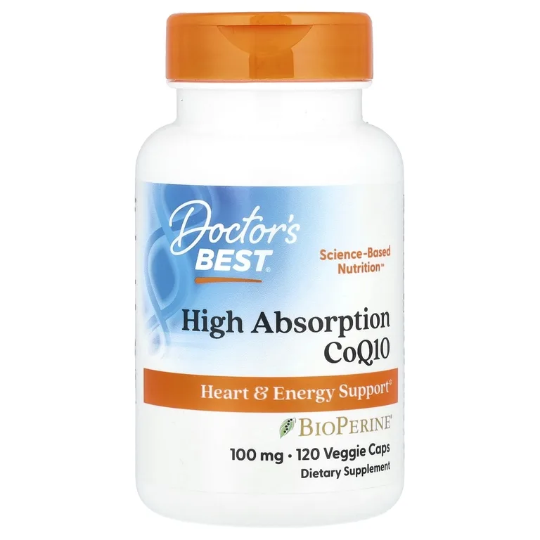 Doctor's Best, легкоусвояемый коэнзим Q10 с черным перцем, 100 мг, 120 растительных капсул
