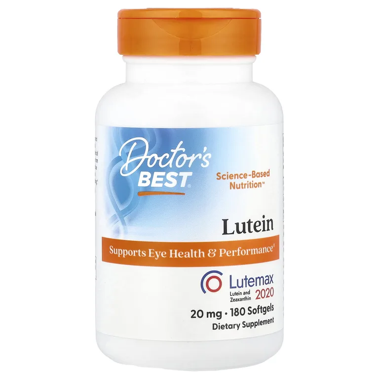 Doctor's Best, лютеин, 20 мг, 180 желатиновых капсул