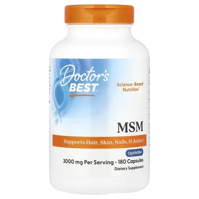 Doctor's Best, МСМ, 180 капсул (1000 мг в каждой капсуле)