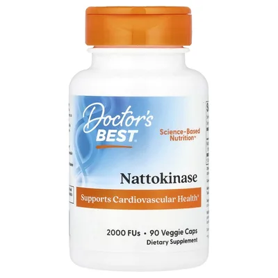 Doctor's Best, наттокиназа, 2000 ФЕ, 90 растительных капсул