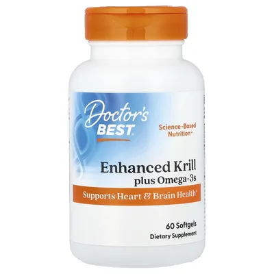 Doctor's Best, обогащенный криль с омега-3, 60 желатиновых капсул