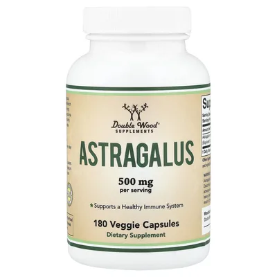 Double Wood Supplements, астрагал, 180 растительных капсул (250 мг в 1 капсуле)