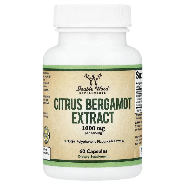 Double Wood Supplements, экстракт цитрусового бергамота, 60 капсул