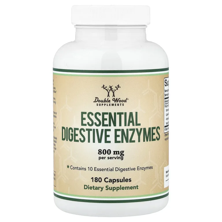 Double Wood Supplements, Essentials, пищеварительные ферменты, 180 капсул