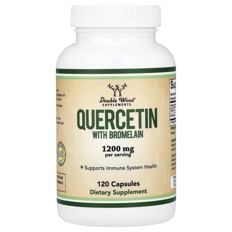 Double Wood Supplements, Кверцетин с бромелаином, 120 капсул