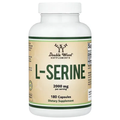 Double Wood Supplements, L-серин, 180 капсул (500 мг в 1 капсуле)