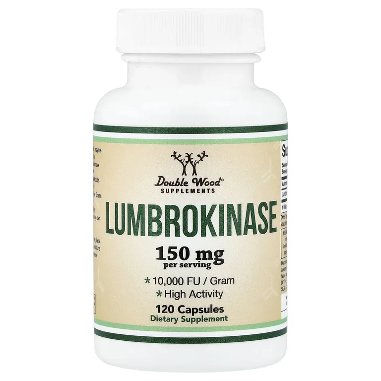 Double Wood Supplements, люмброкиназа, 120 капсул (75 мг в 1 капсуле)