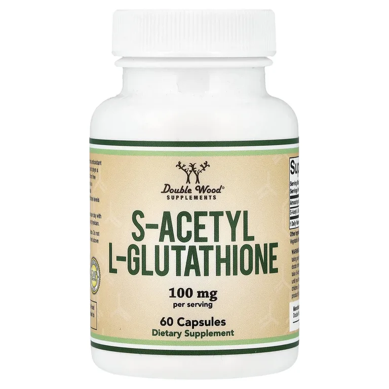 Double Wood Supplements, S-ацетил L-глутатион, 100 мг, 60 капсул