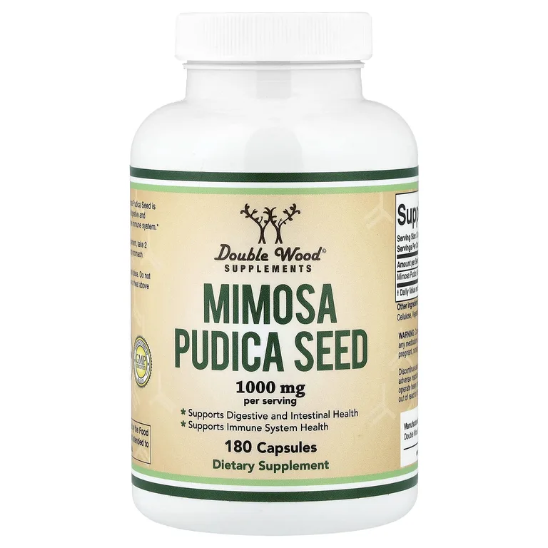 Double Wood Supplements, семена Mimosa pudica, 180 капсул (500 мг в 1 капсуле)