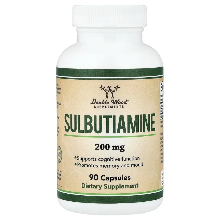 Double Wood Supplements, Сульбутиамин, 200 мг, 90 капсул