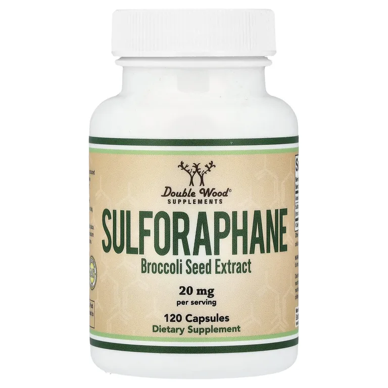 Double Wood Supplements, сульфорафан, 120 капсул (10 мг в 1 капсуле)