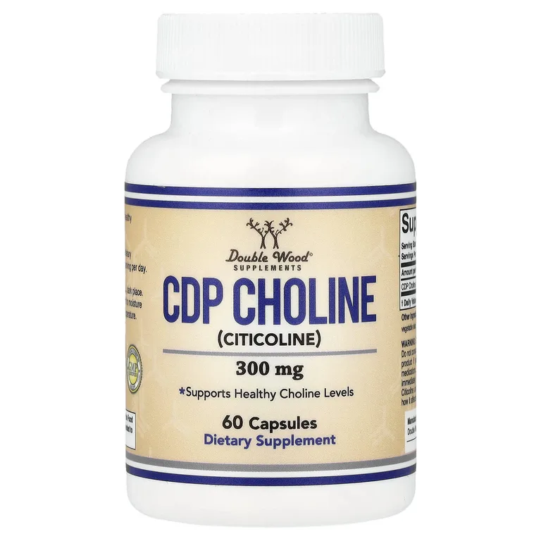Double Wood Supplements, ЦДФ-холин, 300 мг, 60 капсул