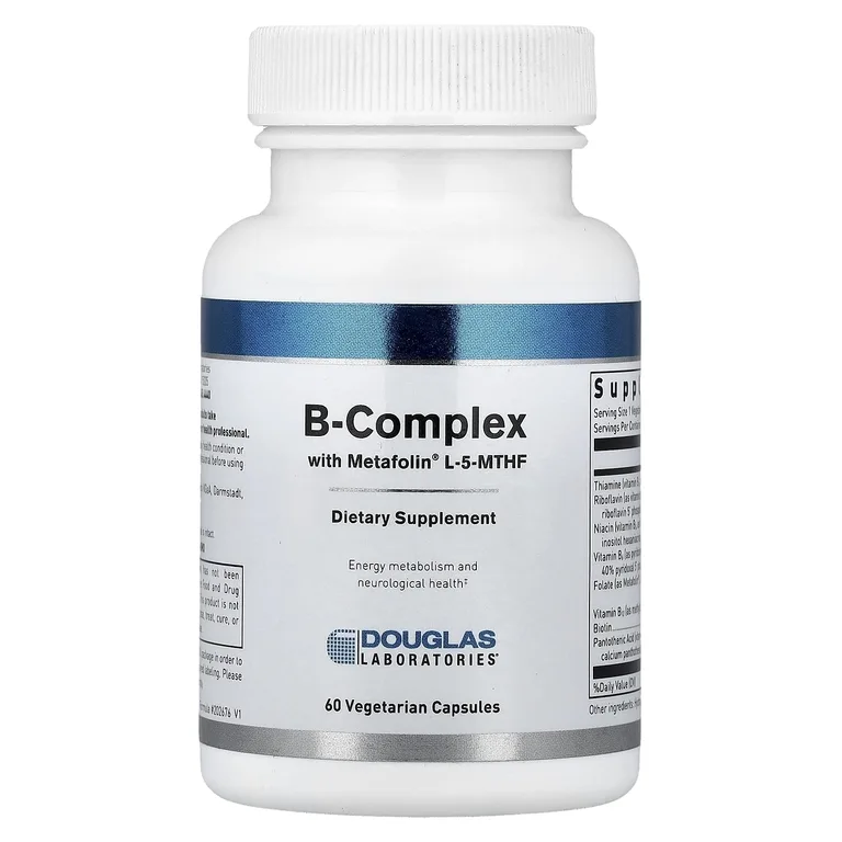 Douglas Laboratories, комплекс витаминов группы B с Metafolin® L-5-MTHF, 60 вегетарианских капсул