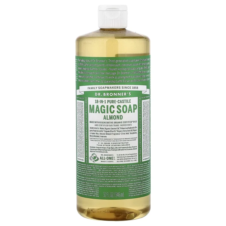 Dr. Bronner's, Кастильской мыло, 18 в 1, с ароматом миндаля, 946 мл (32 жидк. унции)